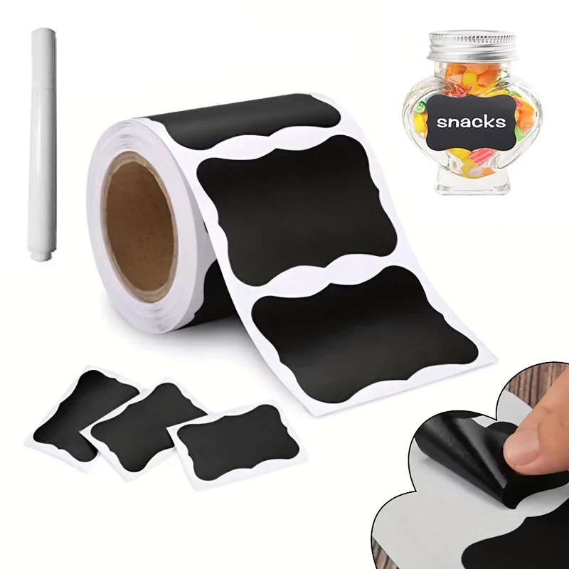 120pcs Blackboard Stickers with White Pens Marker Waterproof Chalkboard Kitchen Spice Label Sticker Home Jars Bottles Tag Labels
