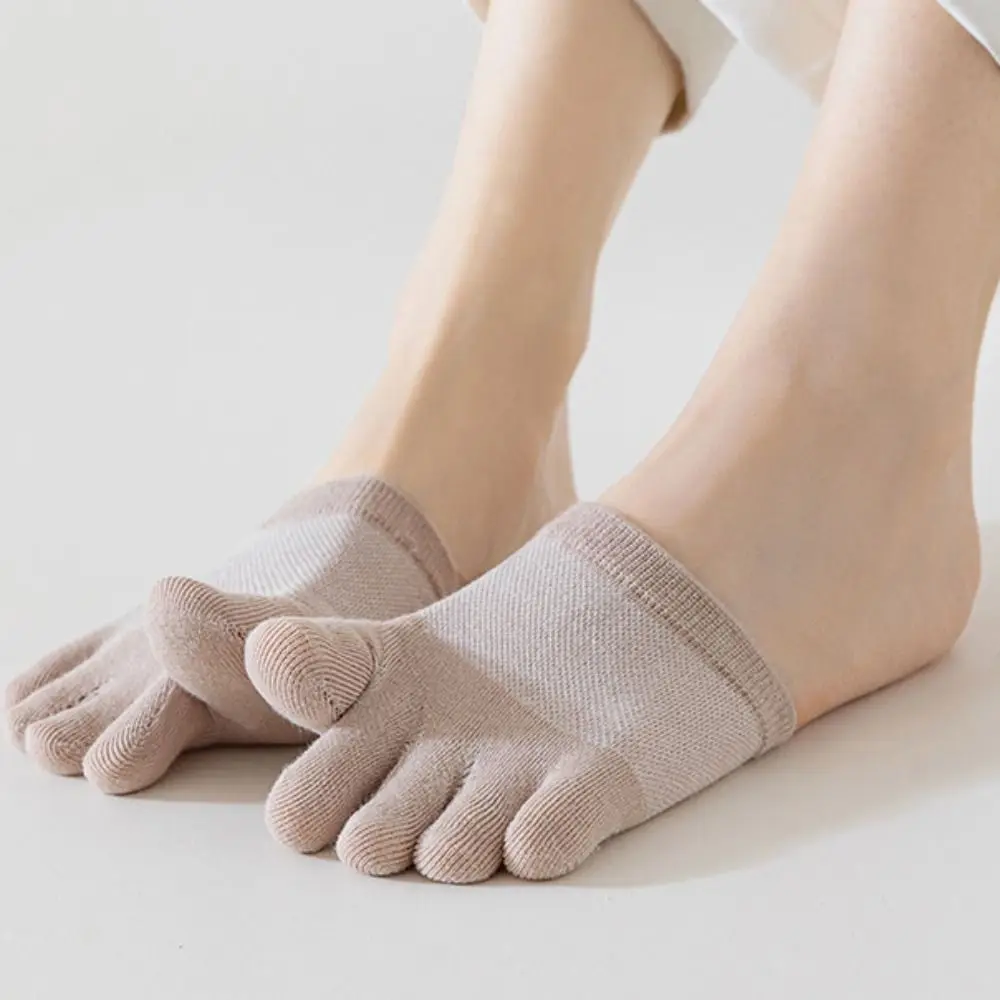 2Pairs Simple Flower Forefoot Socks Soft Anti-slip Half Feet Socks Invisible Cotton Hosiery Boat Socks Summer