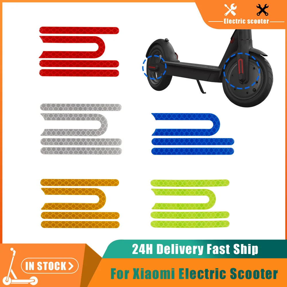 Front Rear Reflective Sticker Wheel Covers Protective Shell Stickers for Xiaomi M365/Pro Electric Scooter Skateboard Accessories