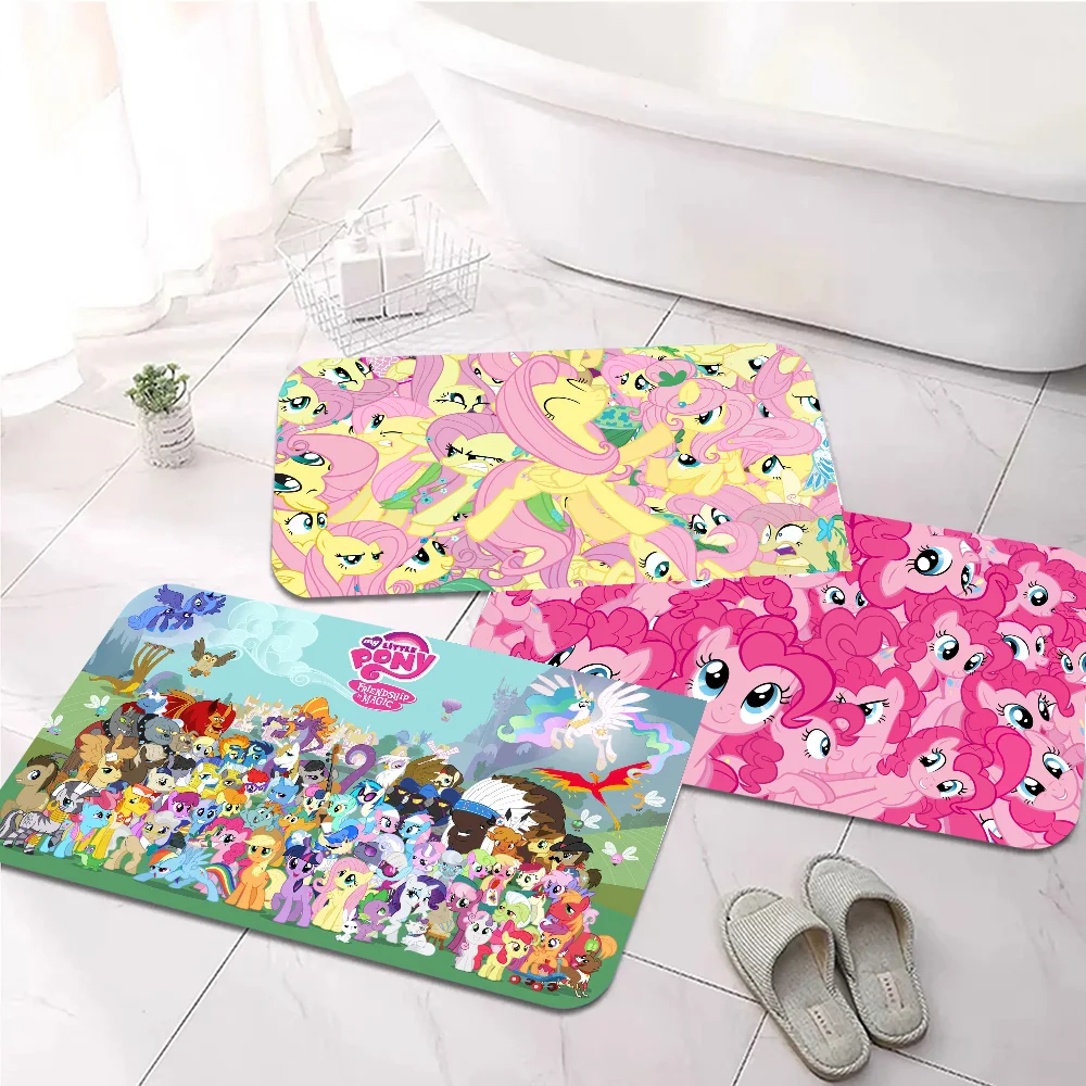 M-My L-Little P-Pony Floor Mat Graphic Printed Flannel Doormats For Bathroom Kitchen Entrance Carpet Home Decor