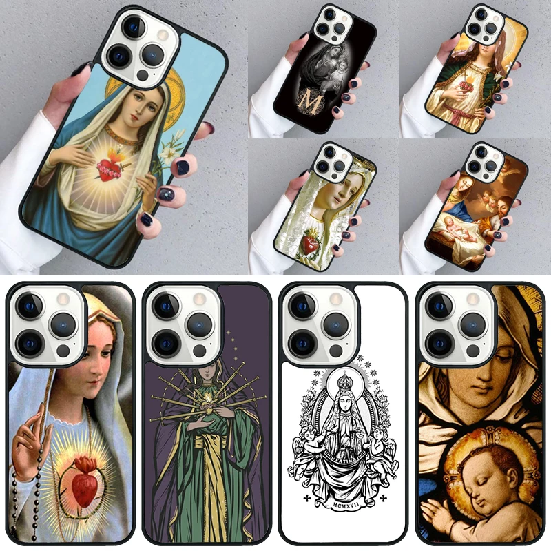 Mother Virgin Mary Phone Case For iPhone 16 15 13 14 Pro Max 11 12 Mini Plus 2022 XR XS MAX Shell Cover coque