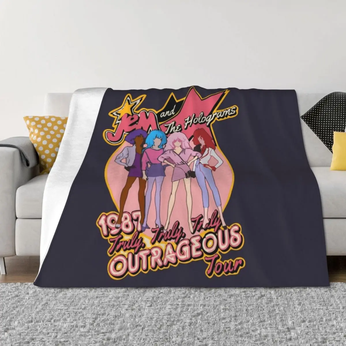 

Reveal The Secret Jem And The Holograms Gifts For Music Fan Throw Blanket Weighted Hairys Plaid on the sofa Designers Blankets