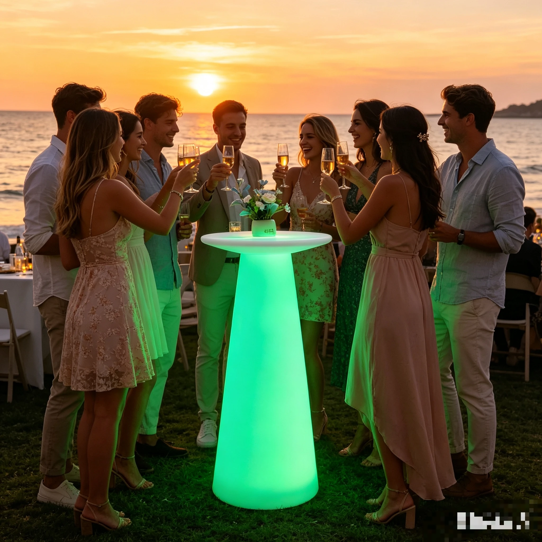 Modern LED Glow Bar Table Waterproof Rechargeable PE High Pub Table For Home Bar Nightclub Party Patio Event Decor