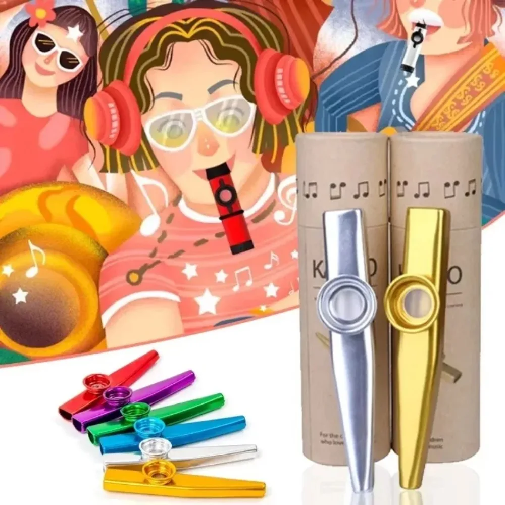 Professional Metal Kazoos Lightweight Portable for Beginner Music Lovers Funny Durable Practical Kids Birthday Holidays Gift