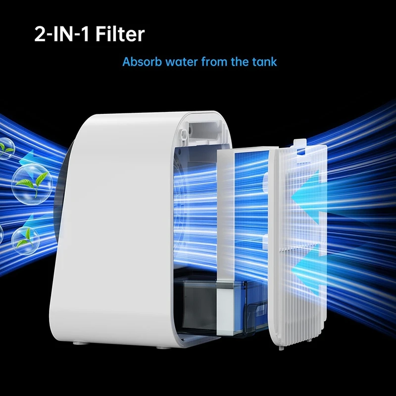 Portable Air Conditioners, Personal Evaporative Air Cooler With Speeds & Timer, 600ML Cooling Fan Mini Air Conditioner