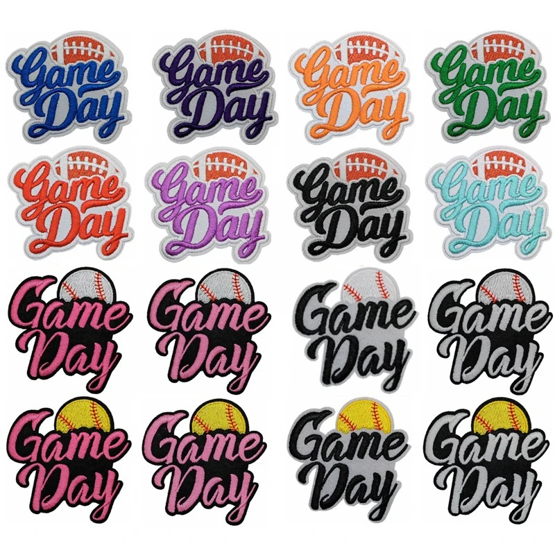 Game Day Emblem Clothing Accessories Badge Sticker Embroidered Embroidery Sticker Iron-on Patches