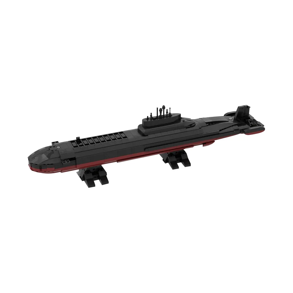 

MOC Nuclear Submarine TYPHOON Project 941 Akula 1:300 Scale Model Building Blocks Soviet Military Submarine Bricks Toy Gift