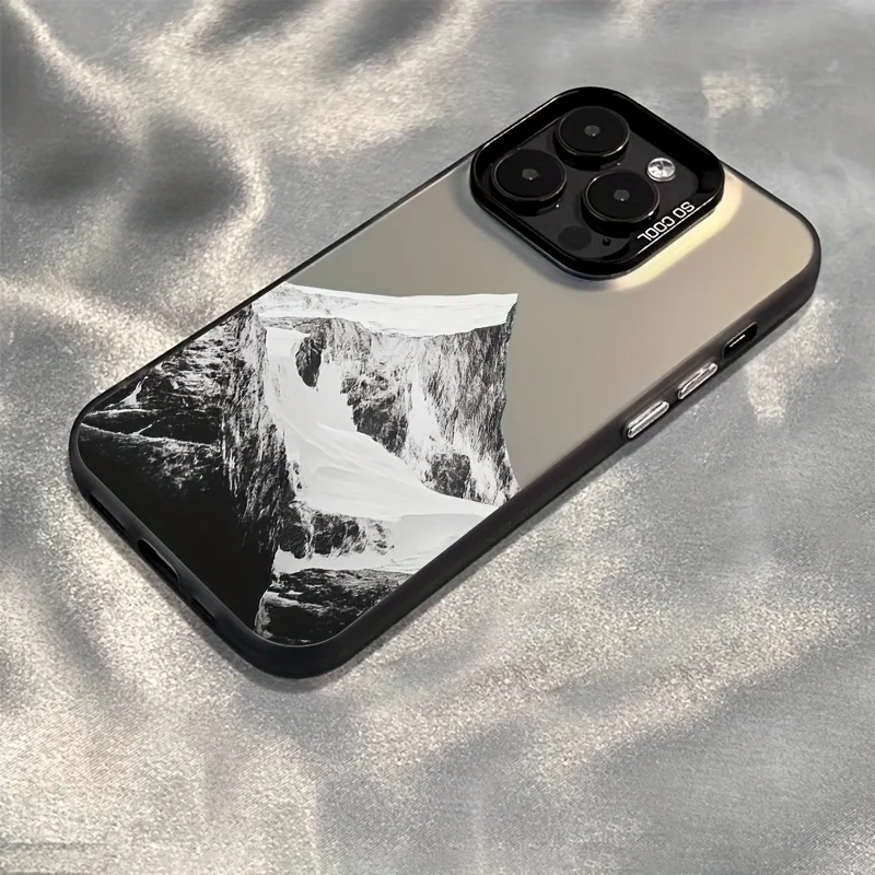 Phone Case For Samsung Galaxy S25 S26 S24 S23 Plus FE Note 20 Ultra A56 A26 A35 A55 A36 A54 IMD Matte Luxury Snow MountainCover