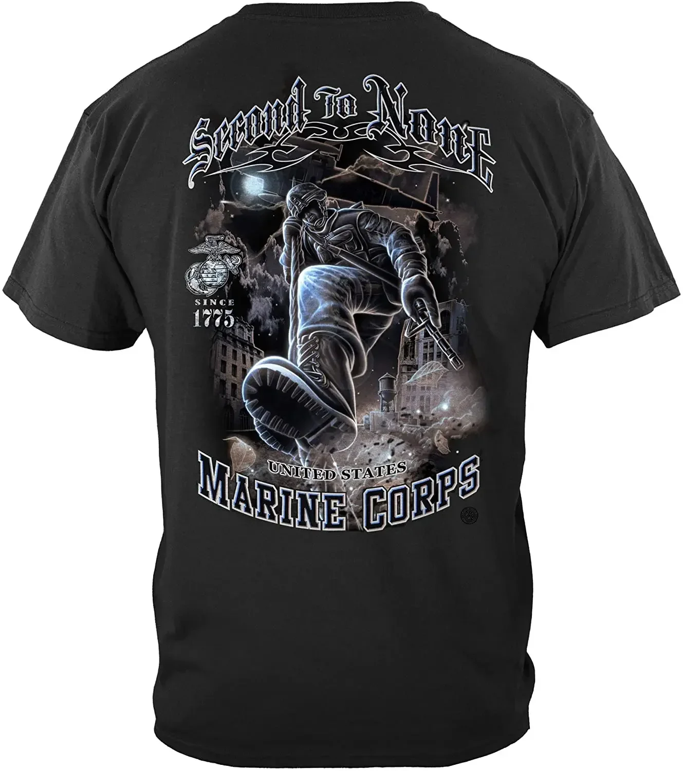 

Marine Corps USMC Second to None T-Shirt 100% Cotton O-Neck Summer Short Sleeve Casual Mens T-shirt Size S-3XL