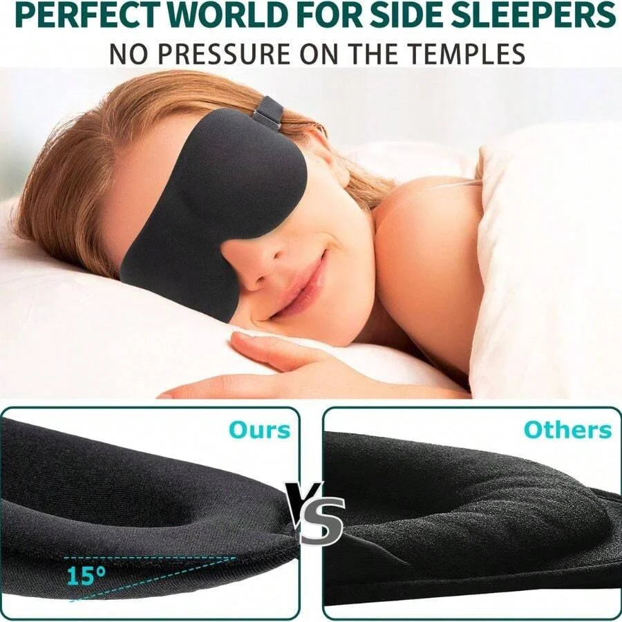 5/1pc 3D Contoured Sleep Eye Mask 100% Light Blocking Eye Mask Ultra-Soft Skin-Friendly Material Breathable Eye Cover Party Gift