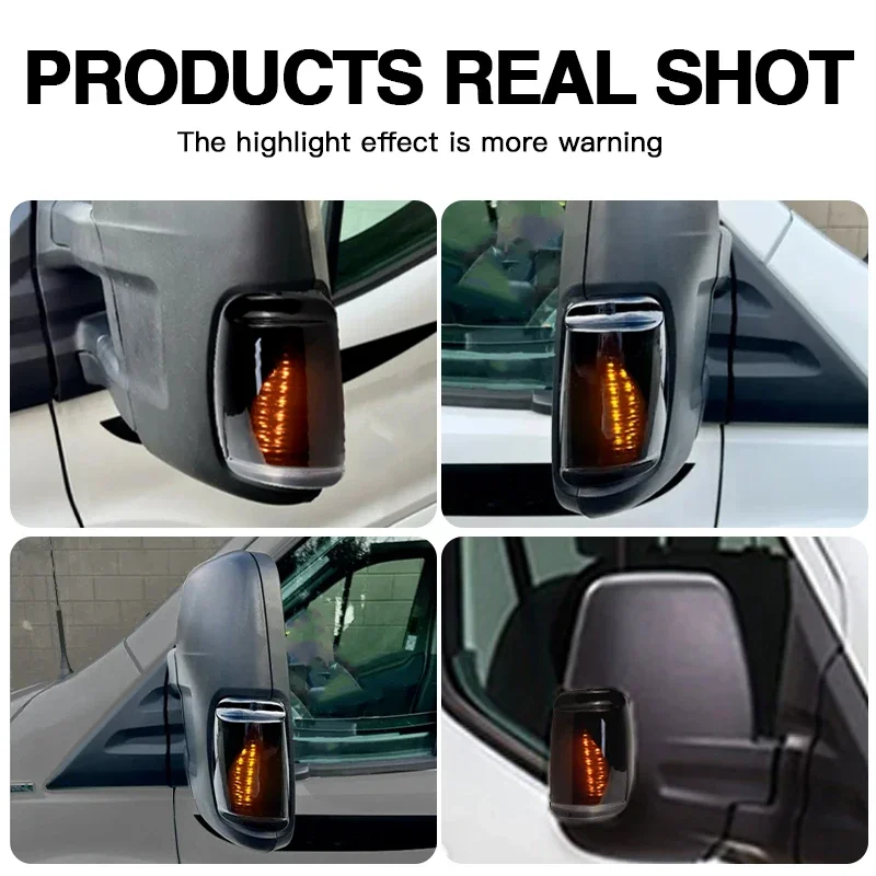 

2Pcs Car Side Mirror Indicator LED Rearview Mirror Turn Signal Light For Ford Transit Custom 2014-up OEM#:BK31-13B381-AA