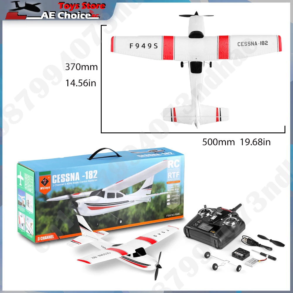 WLtoys 2.4G F949 RC طائرة سيسنا 182 3D6G 3Ch طائرة ثابتة الجناح في الهواء الطلق بدون طيار RTF مع جيروسكوب لعبة تعمل بالريموت هدية للبالغين