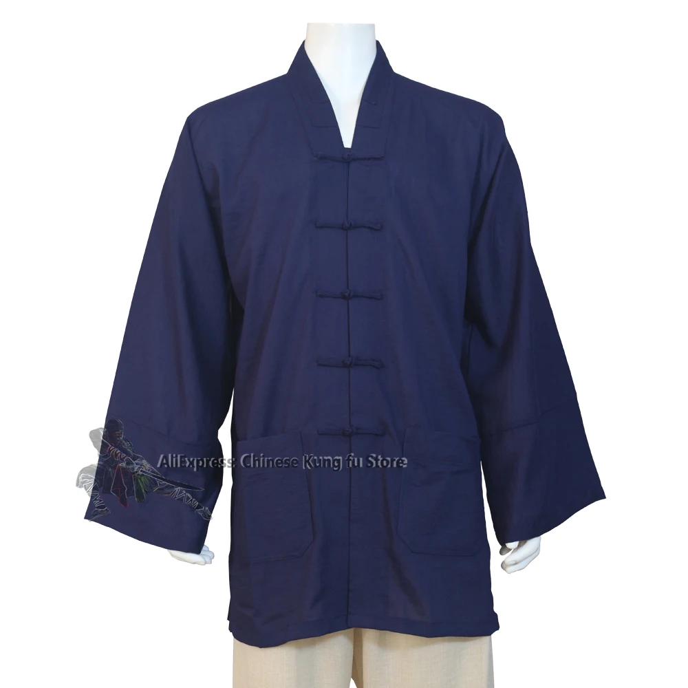 Cotton Linen Custom Ordained Taoists Jackets Wudang Kung fu Top Tai Chi Uniform Martial arts Suit Need your Measurements