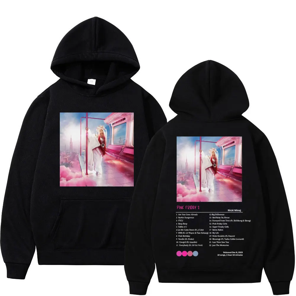 

Rapper Nicki Minaj Album Double Sided Print Hoodie Men Women High Street Fashion Sweatshirts Casual Hip Hop Oversized Pullovers