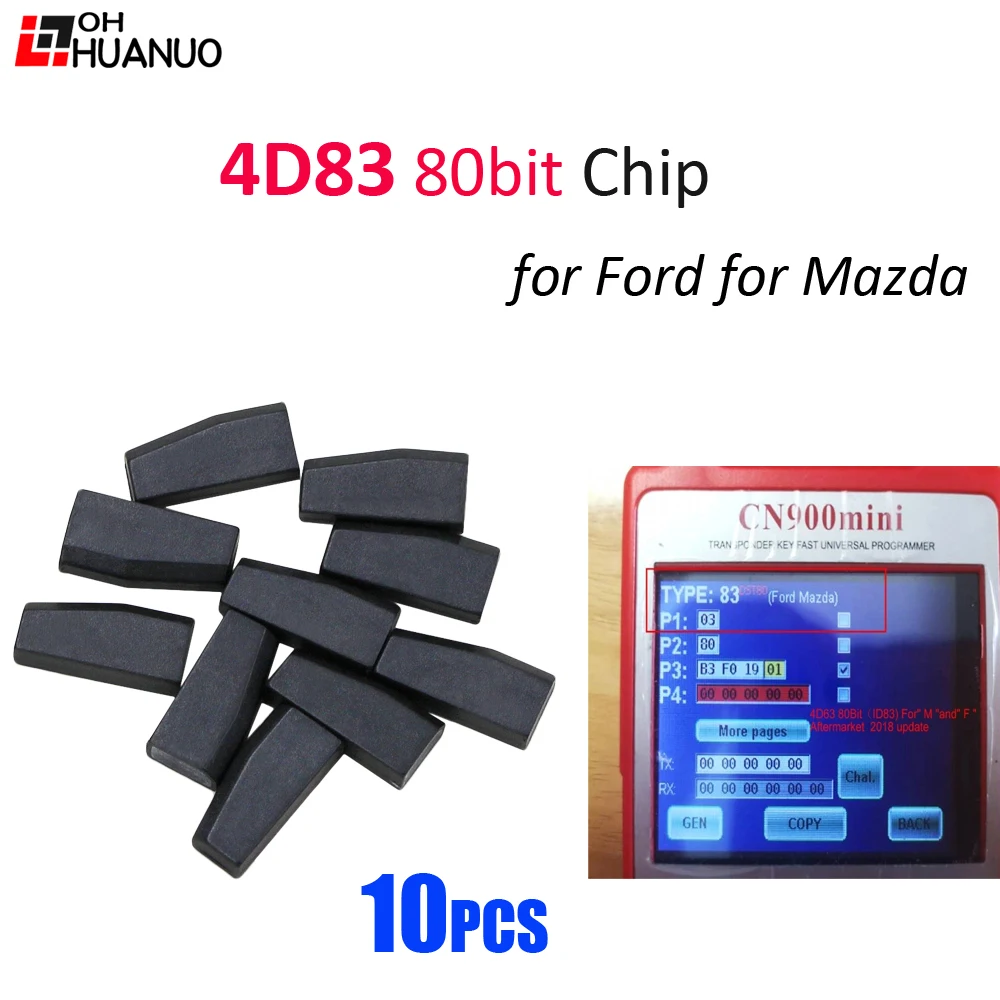 10PCS Car Key Chip 4D83 80Bit Blank Ceramic Transponder Chip 4D63 ID83 Chip for Ford Focus for Mazda for Lincoln for Mecury