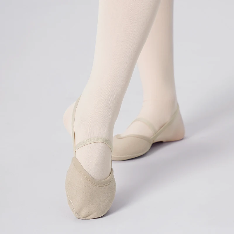 النساء المهنية الفني الجمباز أحذية الكبار نصف القدم أحذية الفتيات الجلد المدبوغ شبه النخيل أحذية كشط الباليه الرقص تو الشقق