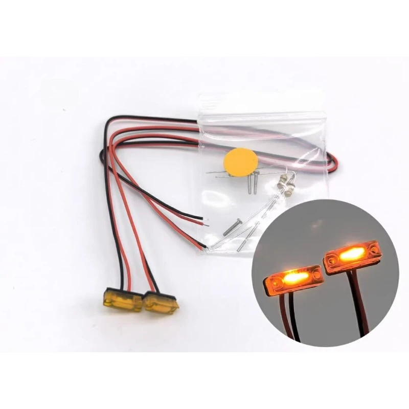 2Pcs LED Position Light Orange Red Blue White Warning Lamp for 1/14 Tamiya RC Truck Scania 770S Actros Volvo MAN LESU 56371 Part