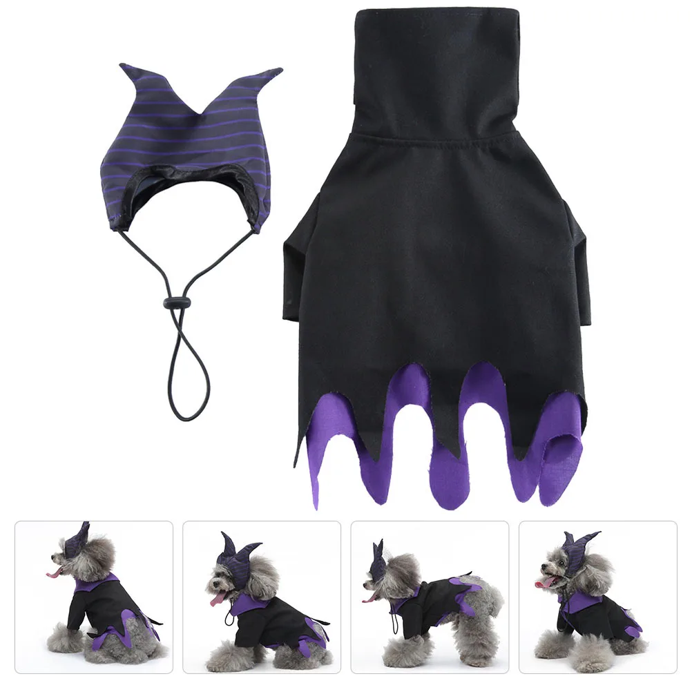 

1Set Halloween Themed Witch Elements Dog Costume Funny Pet Garment for Dogs Cats Cosplay Party Wear Comfortable Skin-Friendly