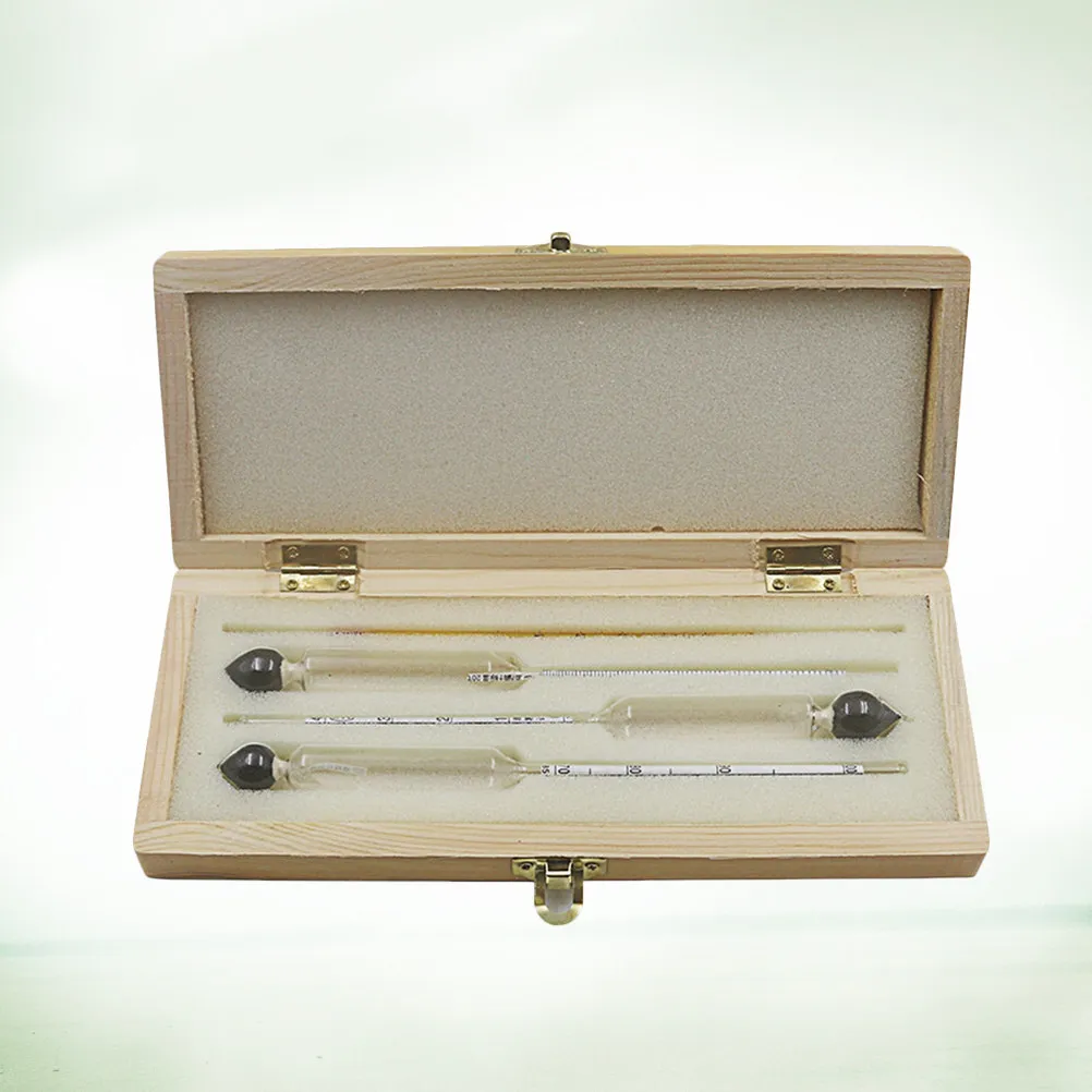 4pcs Alcohol Hydrometer Tester Set with Paper Scale & Thermometer for Liquor Distillation
