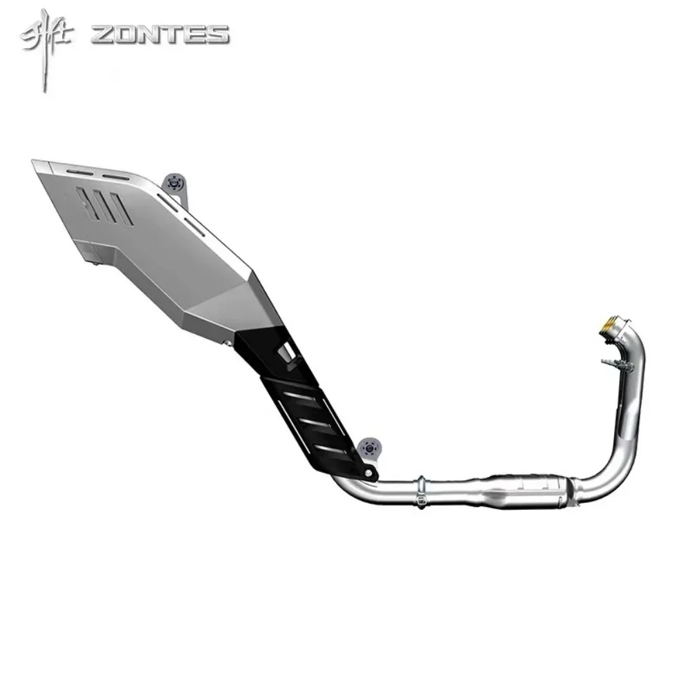 For use with ZONTES 703F genuine original muffler exhaust pipe front section muffler body rear section heat shield