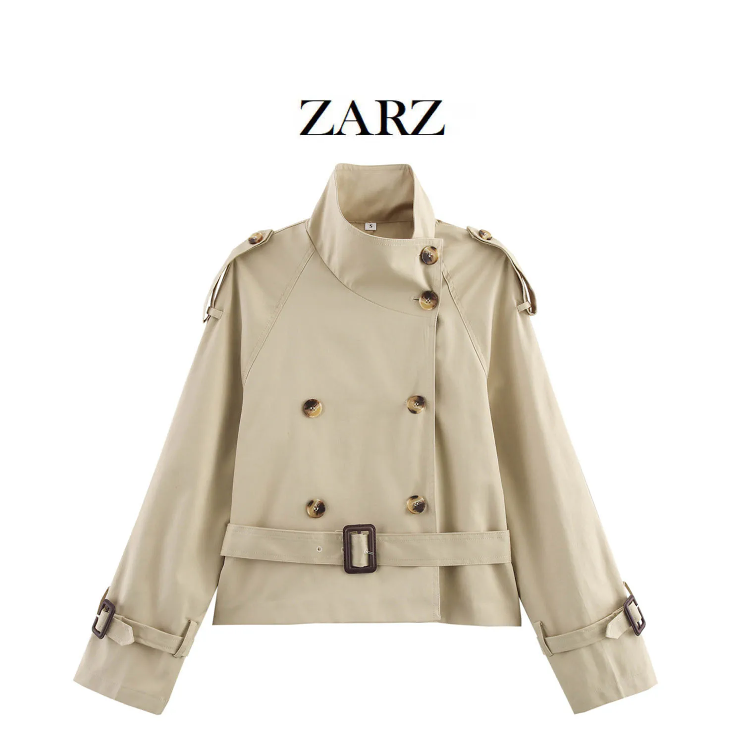 2025 Autumn Windbreaker Women's Handmade New Trench Coat Short Style Stylish Casual Versatile Classic Waist Buckle Outerwear