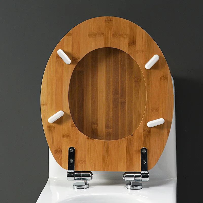 Premium brown wooden open toilet seat with comfortable circular lid