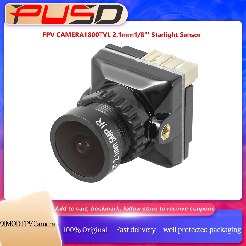 

9IMOD FPV Camera 1800TVL 5MP 2.1mm 1/8 inch Starlight Sensor 5V-40V NTSC/PAL with OSD Internal for RC FPV Racing Drone DIY Parts