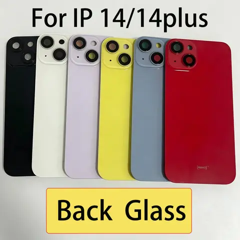 1 Pc Back Glass Cover For iPhone 14 14 Plus With MagSafe Magnet Ring Repair Replacement Part For Broken Back Cover