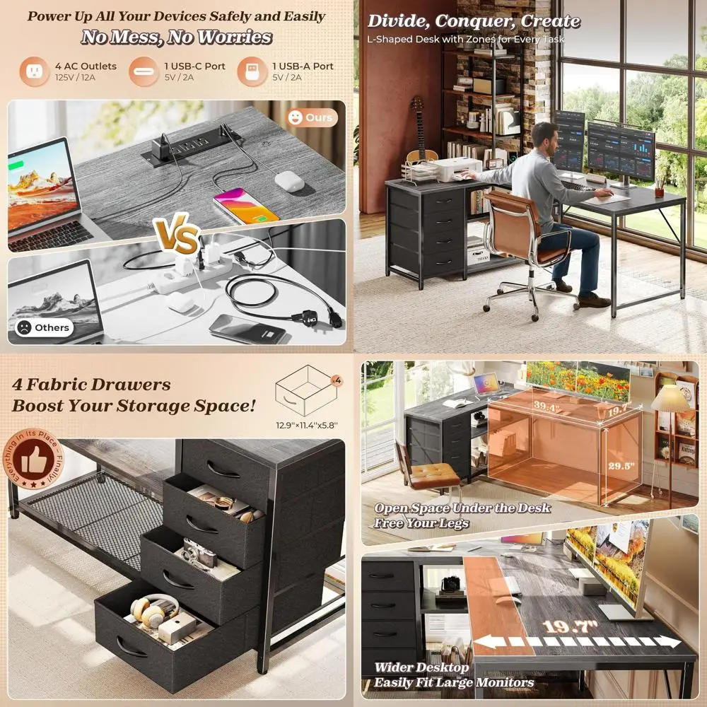 53" L Shaped Desk W…