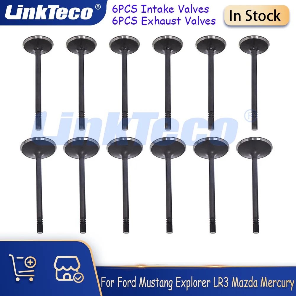 

Комплект 12× впускных и выпускных клапанов для Ford 4.0 L 01-11 Ranger 05-10 Mustang 97-10 Ford Explorer 05-07 Land Rover LR3 MERCURY MAZDA