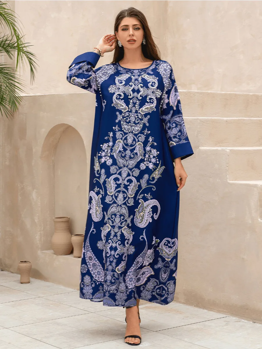 Muslim Dress for Women Abaya Beading Diamond Eid Long Sleeve Vestidos Largos Arab Dubai Jalabiya Party Dresses Long Robe 2024