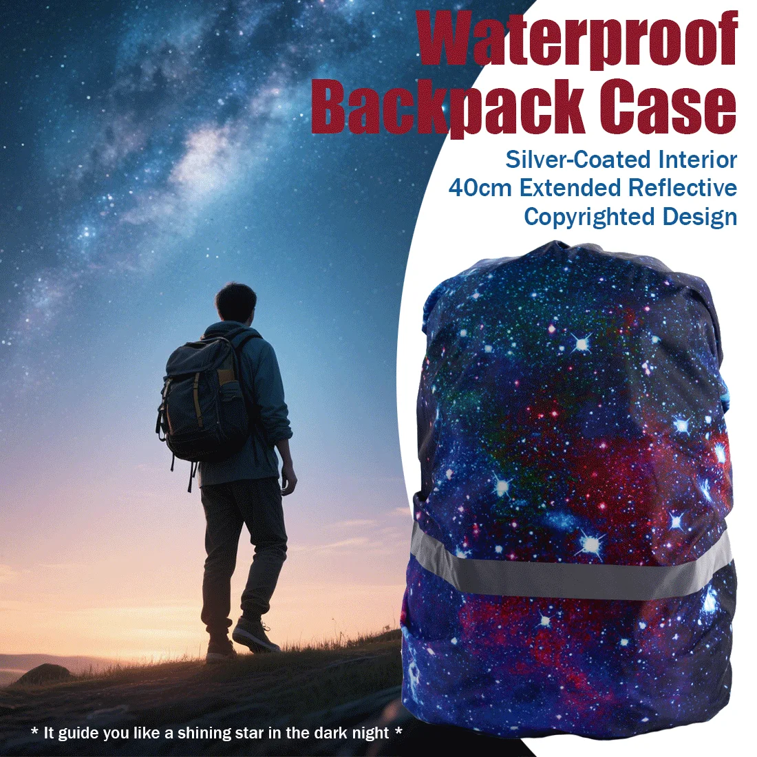 Waterproof Backpack Cover Reflective Backpack Rain Cover Color Print Backpacks Rainproof Covers Bag Reflective Case for Trekking