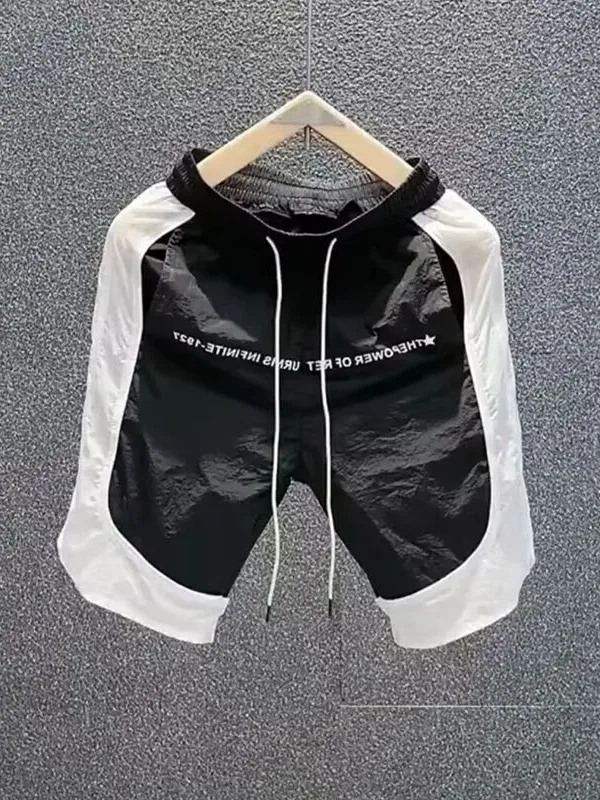 Estate versatile Qui Dry Casual da uomo in seta di ghiaccio a cinque punti Sport Pantaloni da spiaggia Gamba dritta Vestibilità ampia Gioventù Active Sle