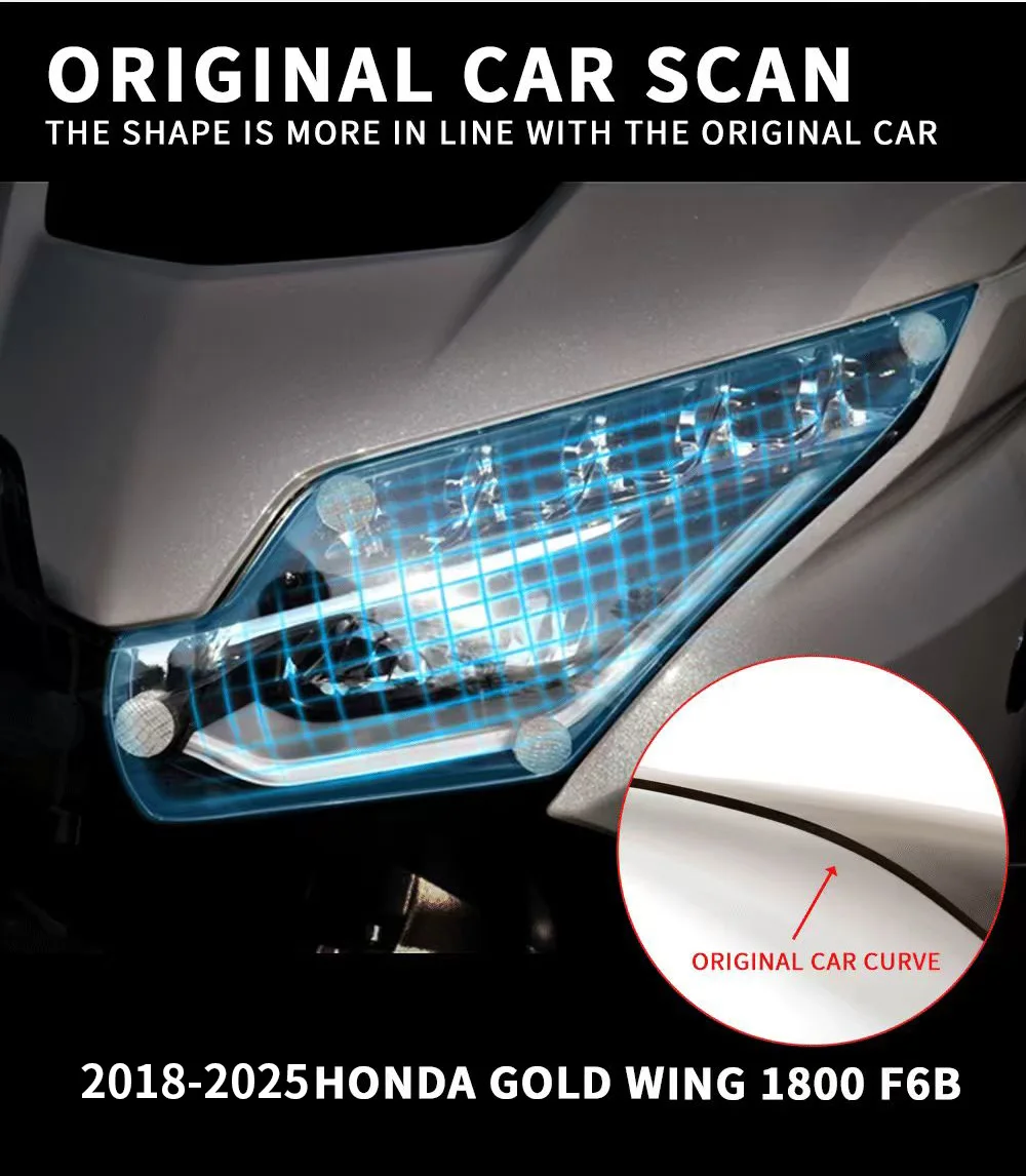 PANICAL goldwing ไฟหน้าสําหรับ Honda Goldwing GL1800 F6B 2018-2025 ไฟหน้ากระจก Protector ไฟหน้าฝาครอบกระจก