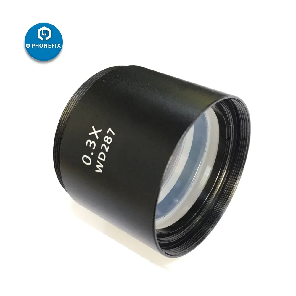 WD287 WD177 0.5X 1X 2.0X Microscope Auxiliary Objective Lens for Trinocular Indusrial Stereo Microscope Thread 48mm Barlow Lens