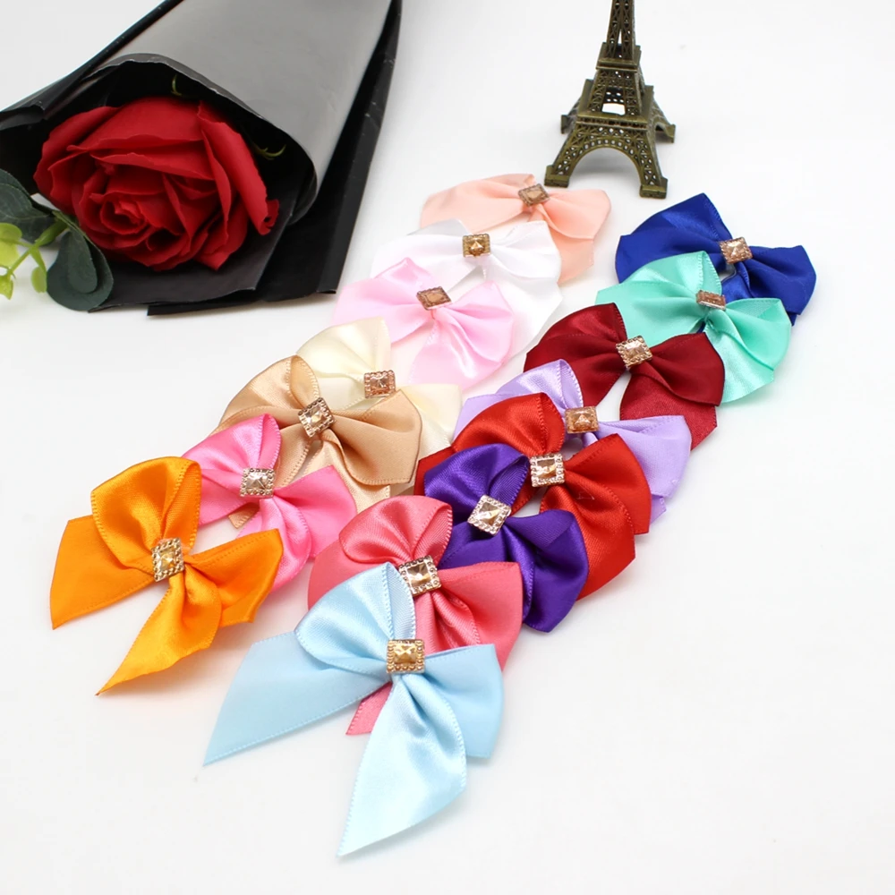 20 or 50PCS 50*50mm Ribbon Bows for Crafts Bowknot  kokardki dekoracyjne mini Craft Supplies Wedding Suppli  Decoration Bows