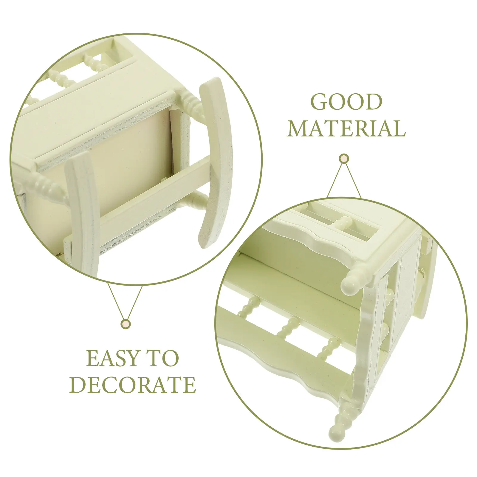 Miniature Wooden Cradle Mini Bedroom Bed Furniture House Accessory Baby Crib Micro Landscape Miniature Ornament view 3