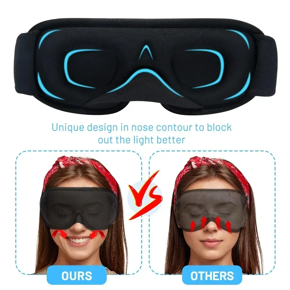 3D Sleeping Mask 100% Blockout Light Sleep Mask For Eye Soft Eye Mask for Travel Eyeshade Night Breathable Blindfold Sleepmasker image 2