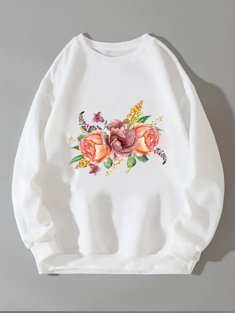 

Print Clothing Lady Fleece Graphic Pullovers Fashion Watercolor Sweet 90s O-neck Women Ladies Long Sleeve Sweatshirts