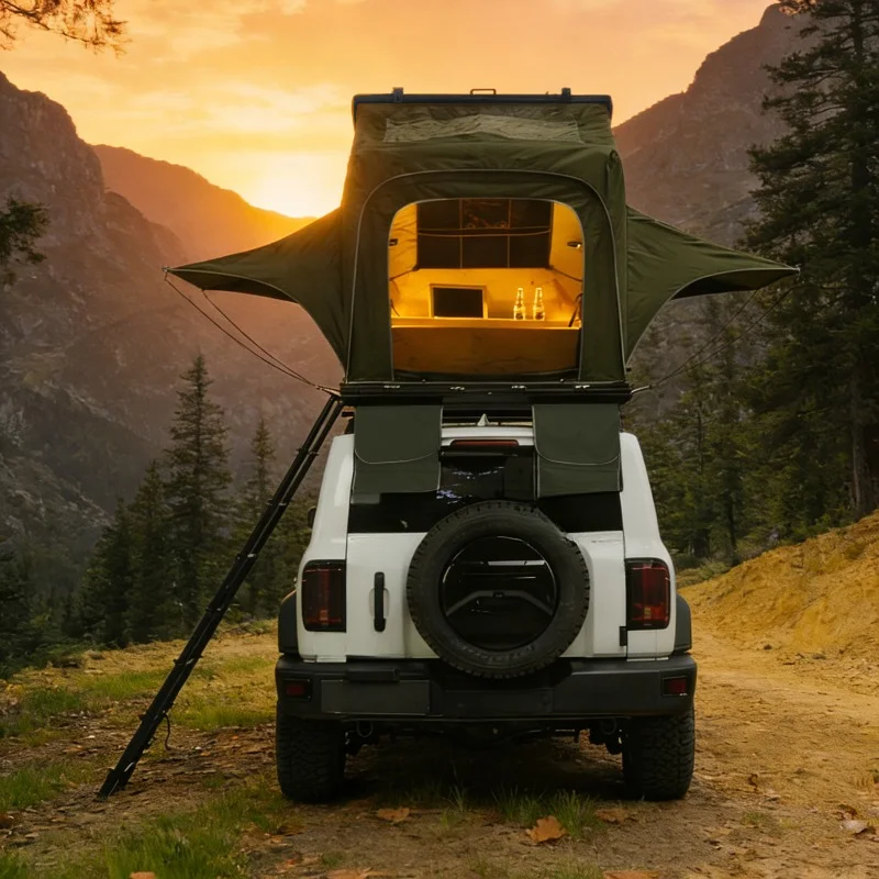 Luxury X-Hinge Heightening Aviation Aluminum 4x4 Expedition Camping Unit