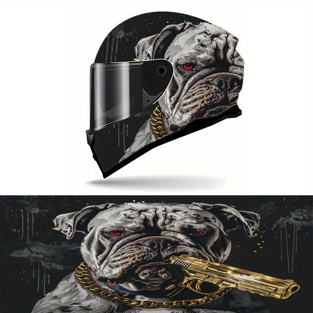 

Виниловая наклейка на шлем с красными глазами и пуделями - водонепроницаемая, устойчивая к царапинам самоклеящаяся наклейка из ПВХ, художественная эстетика G