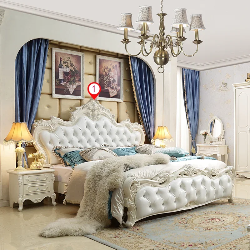 مجموعة غرف نوم ناعمة مصممة بإطارات أوروبية أوروبية مزدوجة طقم غرفة نوم لوح رأسي للفراش أثاث Muebles Para Dormitorio Nordic #3