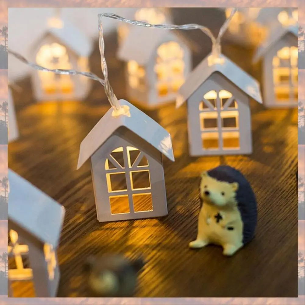 2025 تريند LED جارلاند خشب البيت سلسلة ضوء USB الجنية أضواء داخلية أبيض دافئ