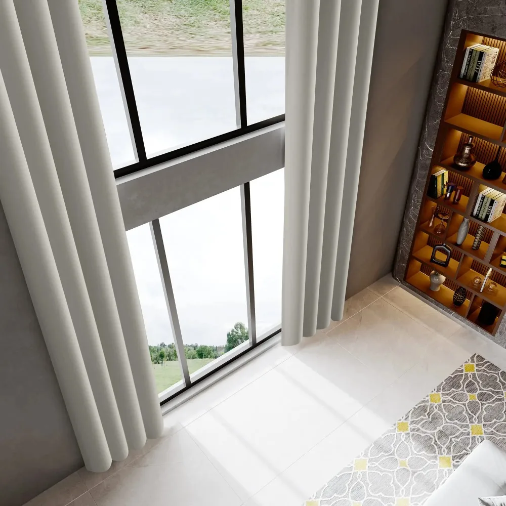 

450cm Height Custom Made Extra Long 75%-85% Blackout Curtains Living Room Curtains Bedroom 400CM High Ceiling Curtain Customize