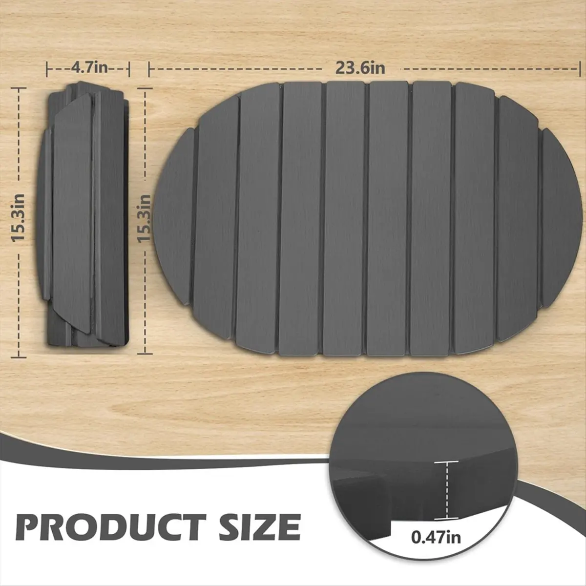 Stone Drying Mats, Large Rounded Corner Diatomaceous Earth for Kitchen Countertops,Match Any Countertop (Gray, Large)