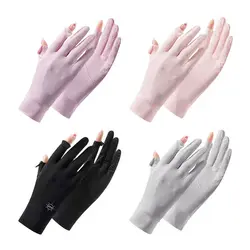 Anti-UV Breathable Gloves Non Slip Riding Driving Gloves Summer Ice Silk Sunscreen Gloves Women Touch Screen Gloves