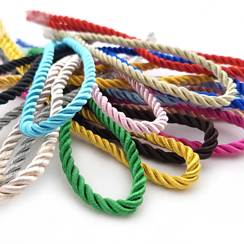 5 Meters Thickness 5MM Satin Polyester Cords Three Strands of Rope Diy Jewelry Making Findings Accessories