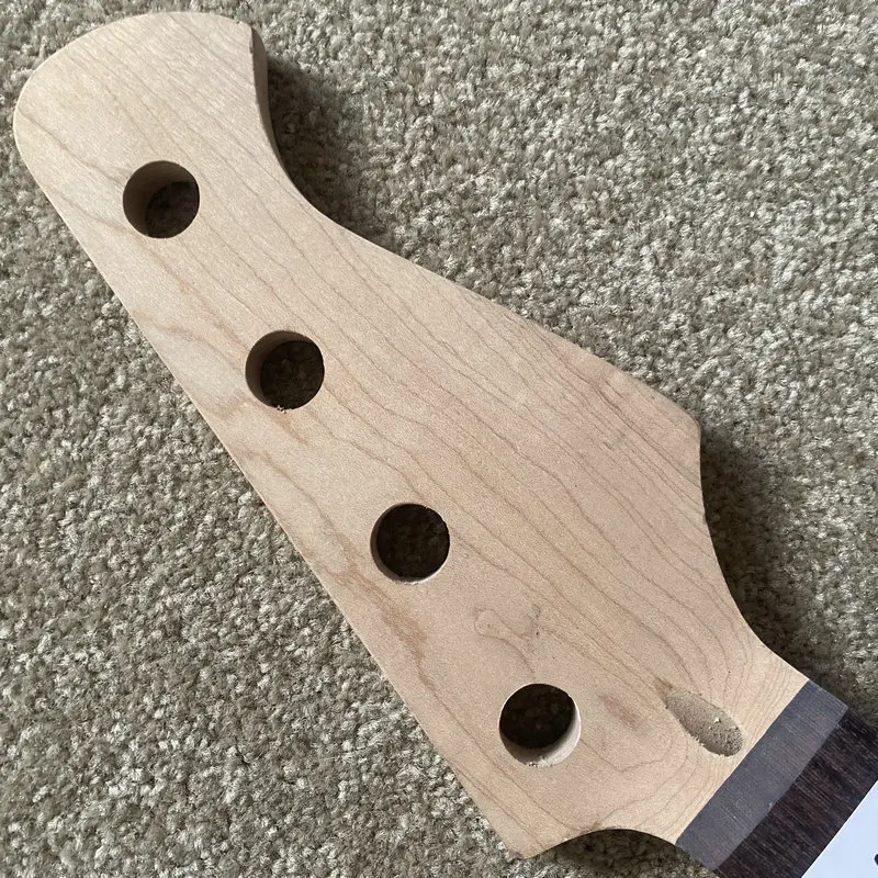 FN648 4 Strings Electric Bass Neck Maple+Rosewood 19 Frets Short Scales Length for Mini Bass DIY Semi Finishing Replace Parts