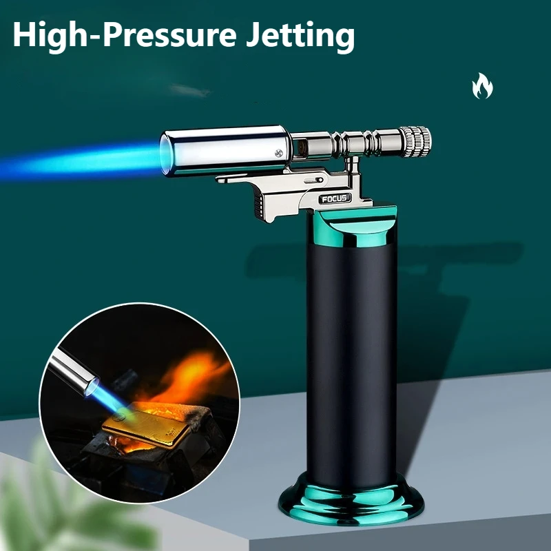 

Portable Gas Lighter Jet Butane Cigar Lighter Windproof Kitchen Tube Barbecue Metal Outdoor Camping BBQ Gadgets for Men's Gifts