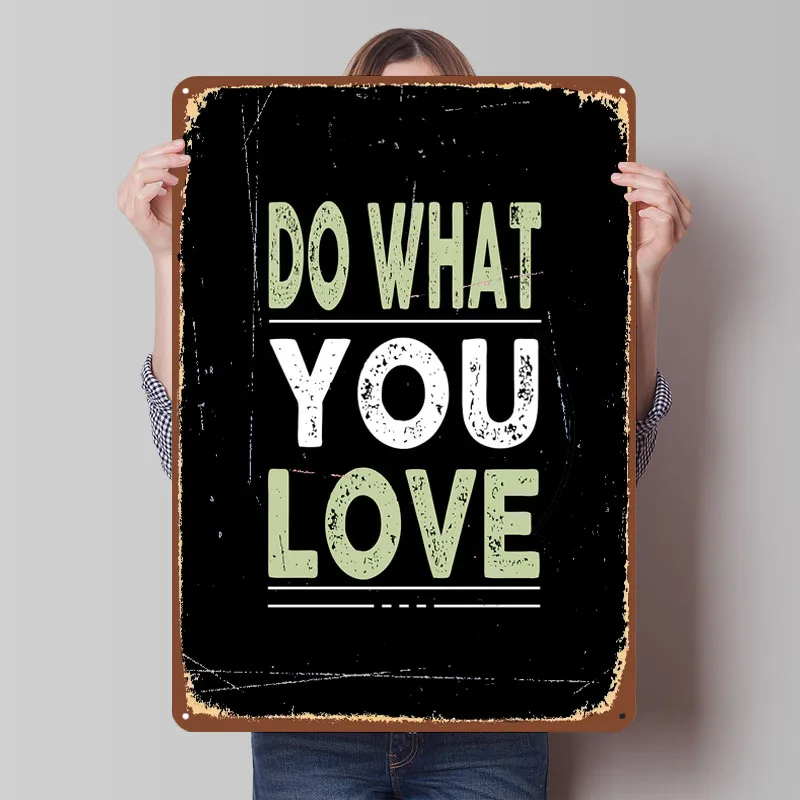 افعل ما تحب اقتباس ملصق معدني لتزيين غرفة الألعاب علامات قصدير معدنية قابلة للتخصيص لتزيين الجدران عناصر ديكور المنزل #1